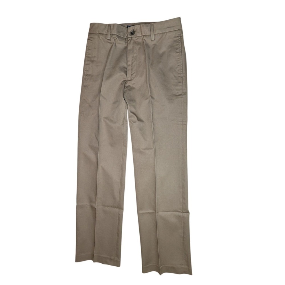 IZOD Chino Pants Mens 29x30 Khaki Madison Chino Slim Fit Flat Front No Iron